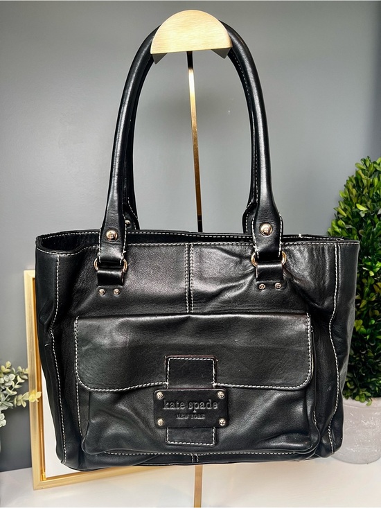 kate spade Handbags - Kate Spade Front Pocket Quinn Tote in Black Leather with COA